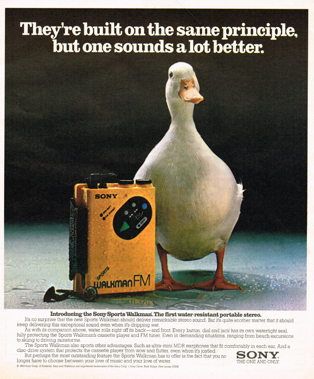 Vintage Ad #1,667: Which Sounds Better - A Sony Walkman or a Duck?