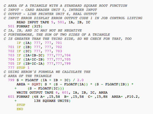 What Fortran looks like