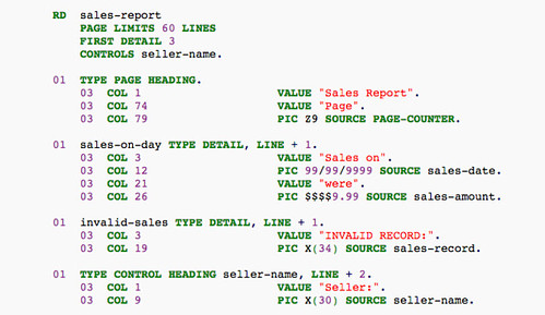 What COBOL looks like