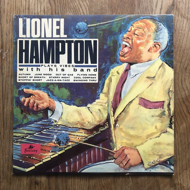 Lionel Hampton plays vibes with his band