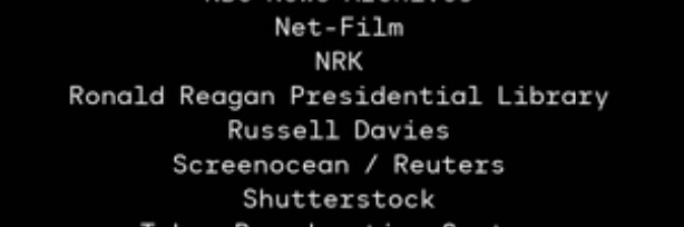 Credits for Live Aid documentary